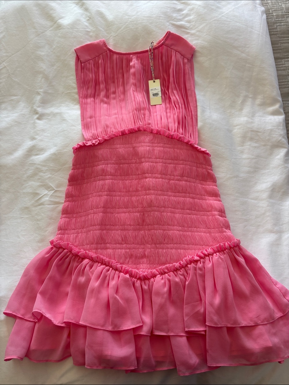 Marlow Bubblegum Pink Pleated Ruffle Dress